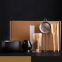 Matte black matcha gift set in a kraft gift box